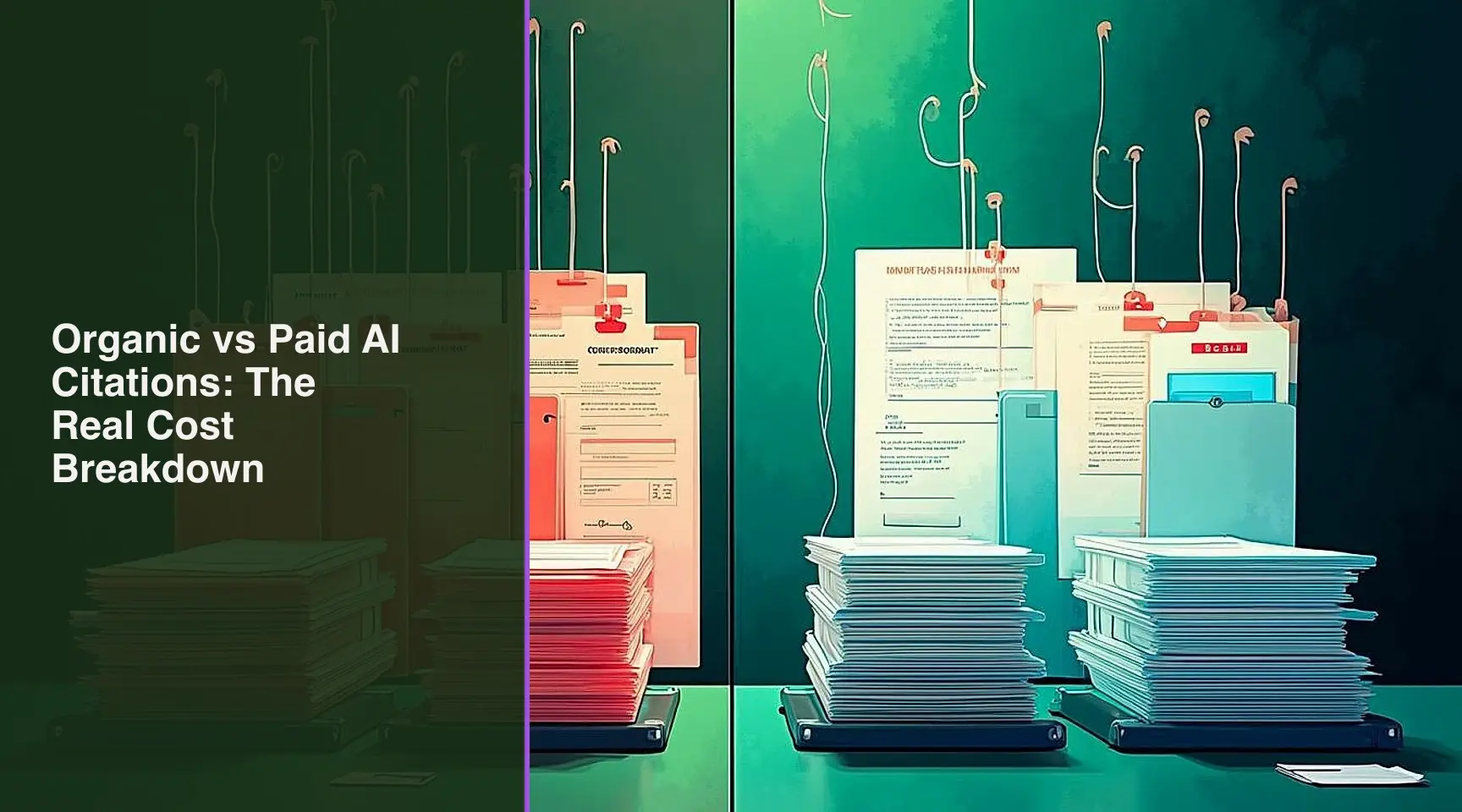 Organic vs Paid AI Citations: The Real Cost Breakdown: A forensic sorting table contrasting the durable architecture of owned proof cards against the loose.